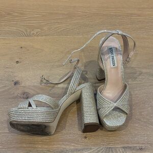 Steve Madden Laurel Glittering Gold Strappy Heels